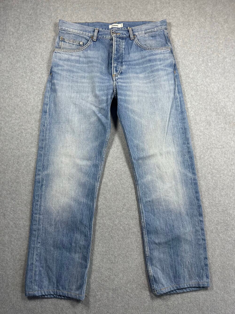 Sandro Jeans Women's Size 32 Blue Cotton Denim Mid-Rise Straight Leg Button Fly